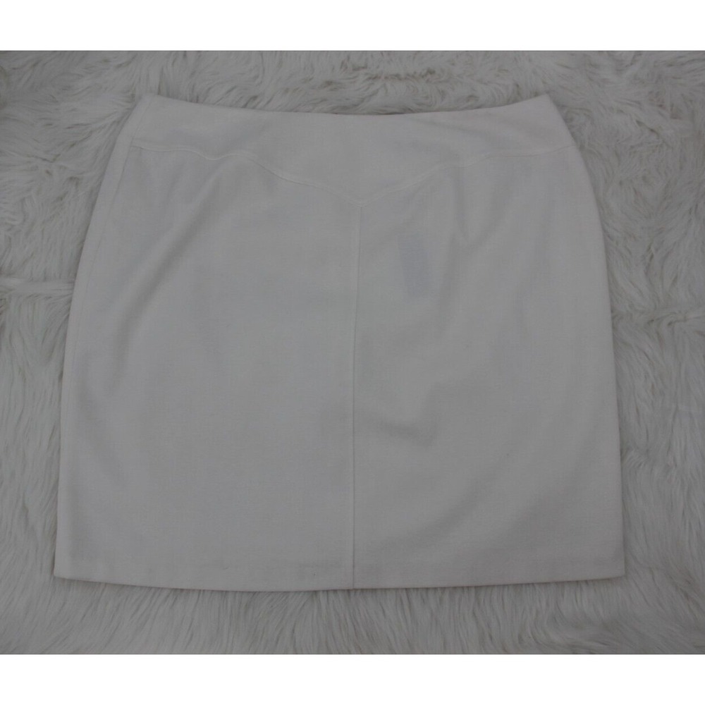 NWT Spiegel White Ponte Knit Signature Luxury Collection Lined Skirt 24W #954